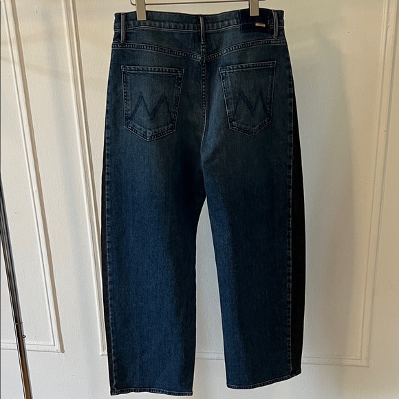 MOTHER Women's Two-Tone Blue Barrel Leg Jeans - Picture 5 of 6